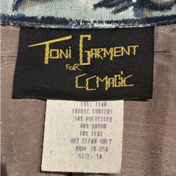 Toni Garment for CC Magic vintage 90s 2 piece Hawaiian skirt blazer suit sz 10 - Picture 9 of 13